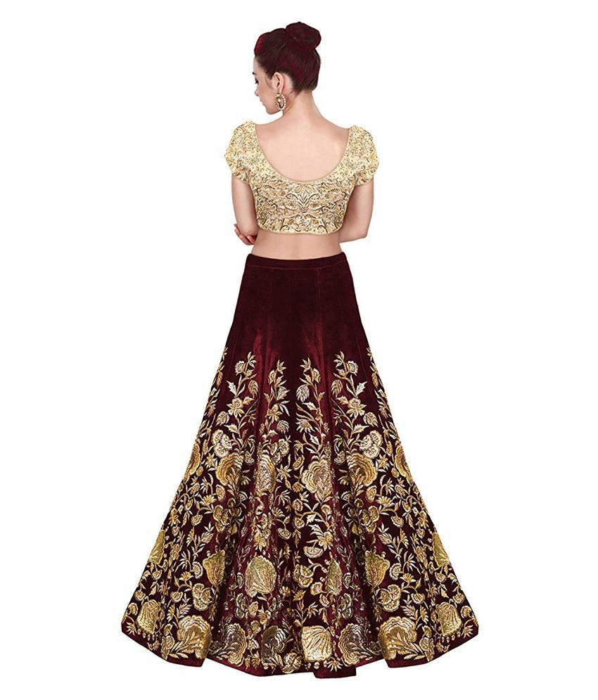 plain maroon lehenga choli