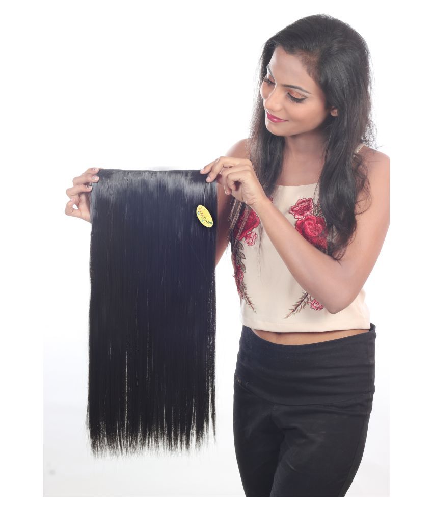     			RITZKART Clip In Hair Extension Natural Black 25 inch long