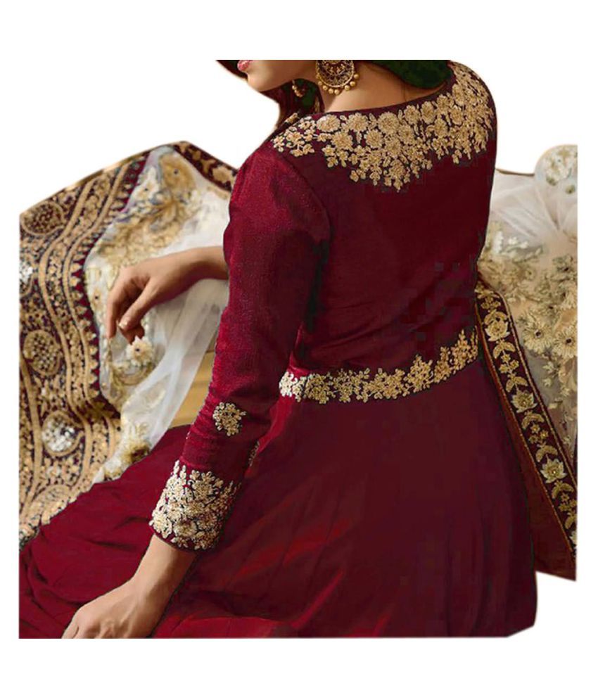 maroon ethnic gown
