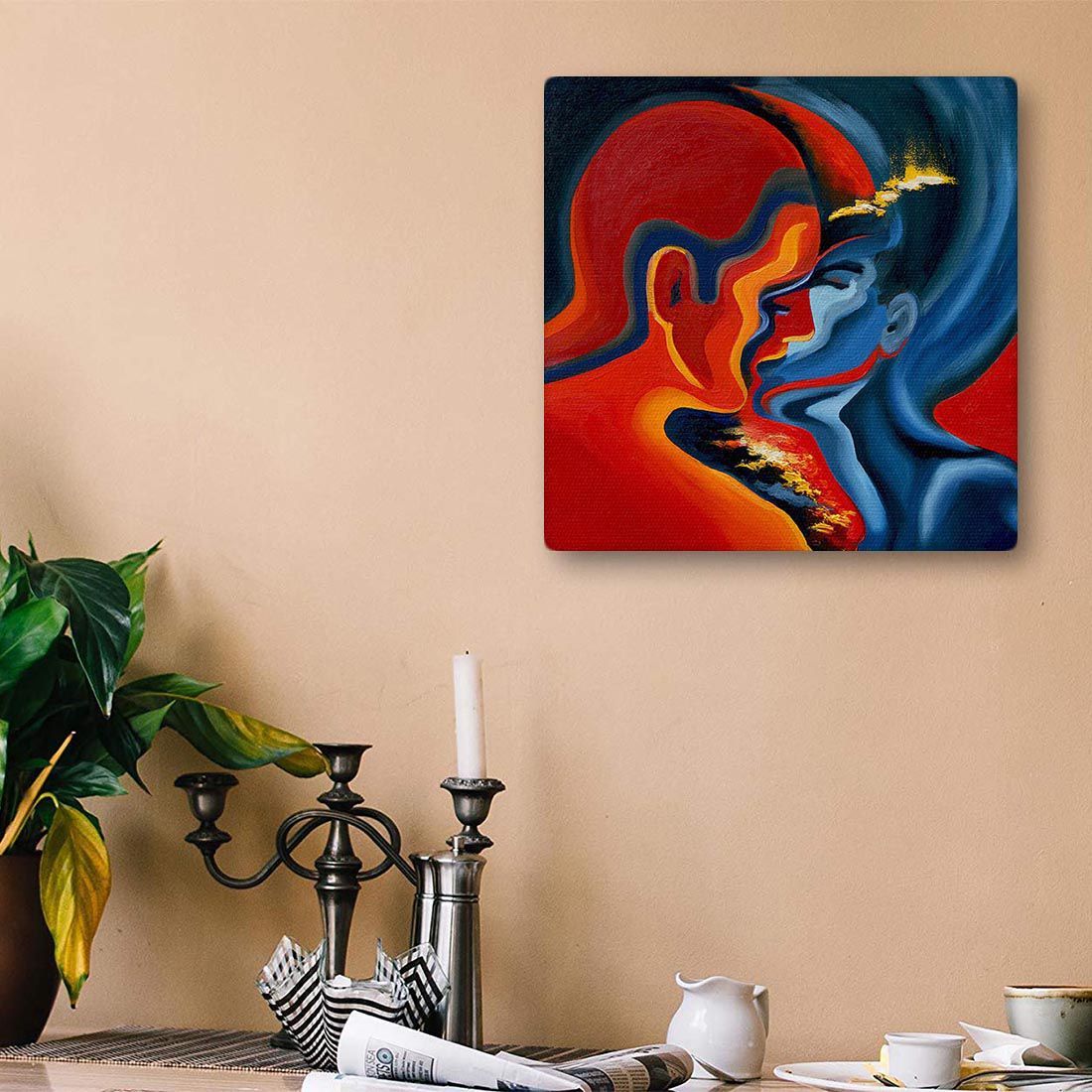 100yellow Romantic Couple Canvas Painting With Frame Buy