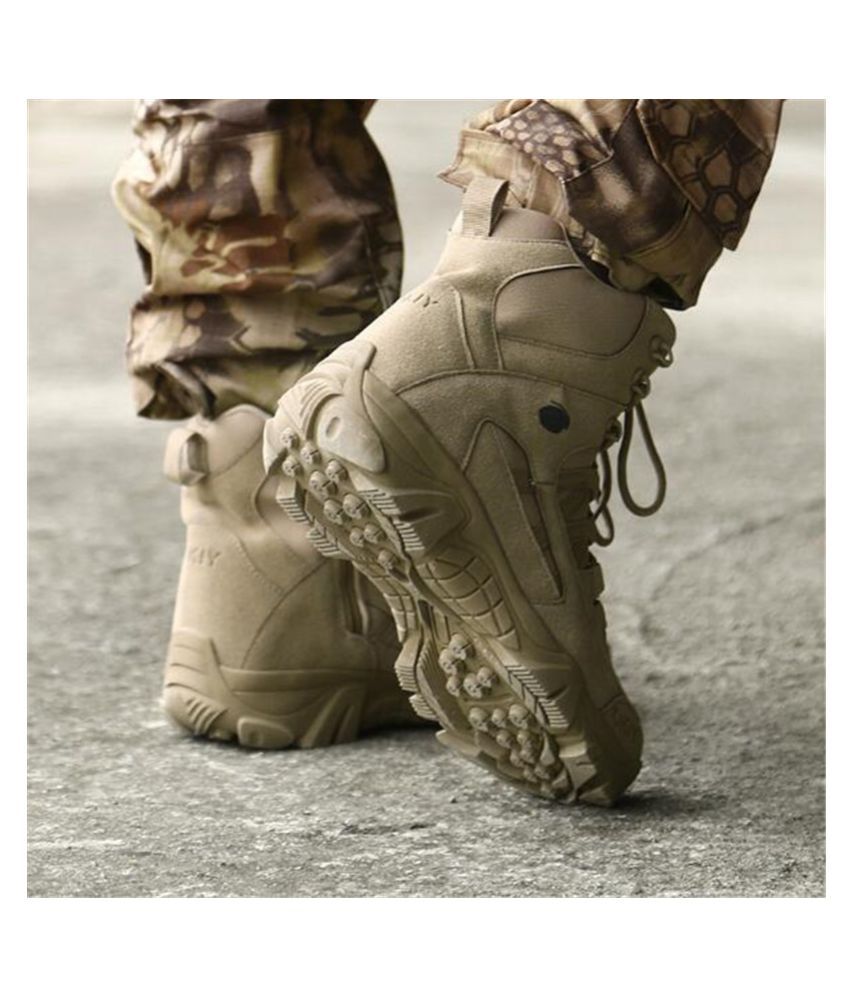 beige hiking boots