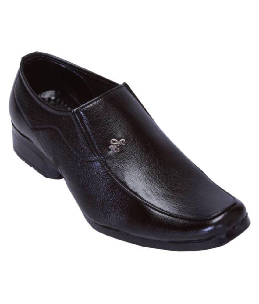     			Pollo Slip On Genuine Leather Black Formal Shoes