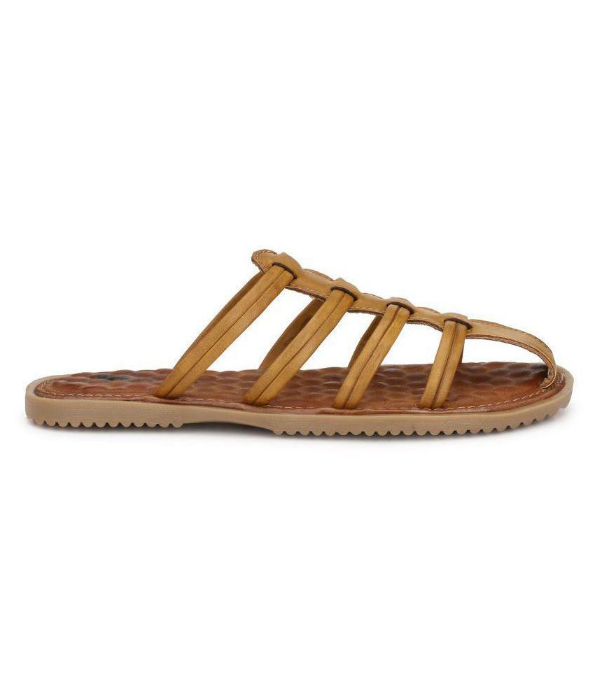 tan leatherette slip on slippers