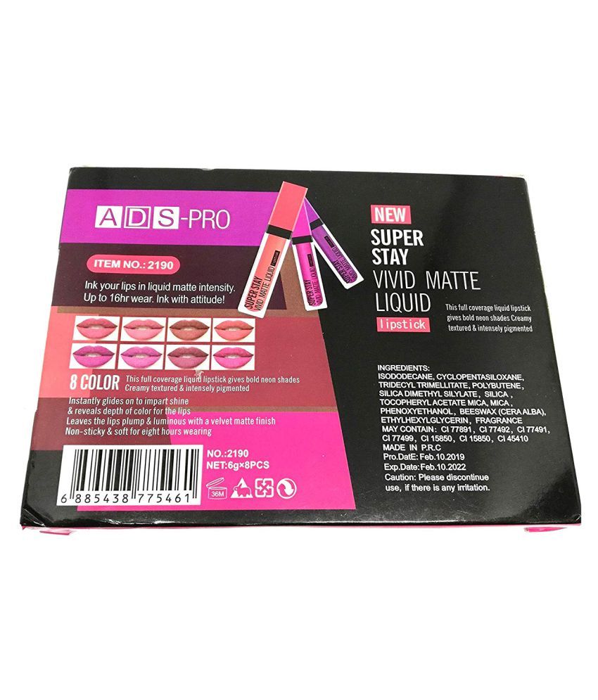 ADS Pro Matte Me Liquid Lipstick Smooth Lipstick Different Colors Pack