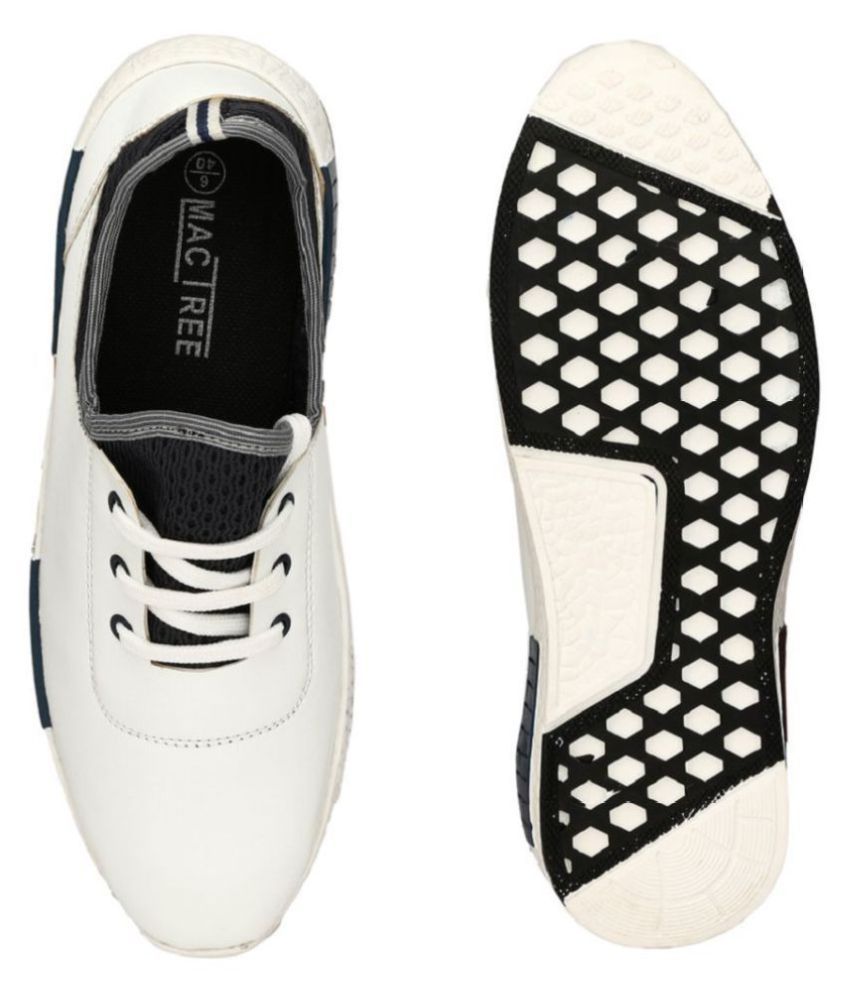 mactree men white solid sneakers