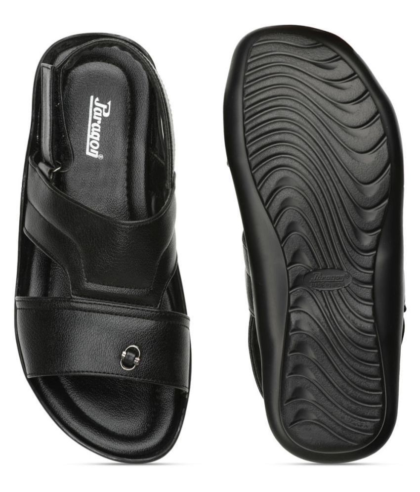 paragon men black sandals