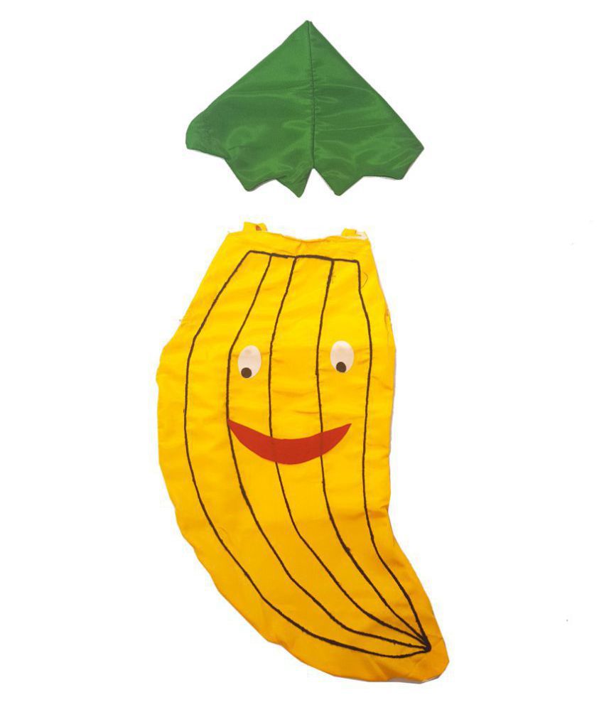     			Kaku Fancy Dresses Banana Cutout Costume With Cap For Kids (Free Size)
