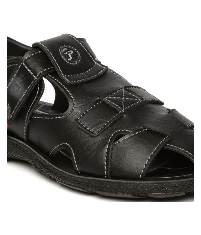 paragon men black sandals