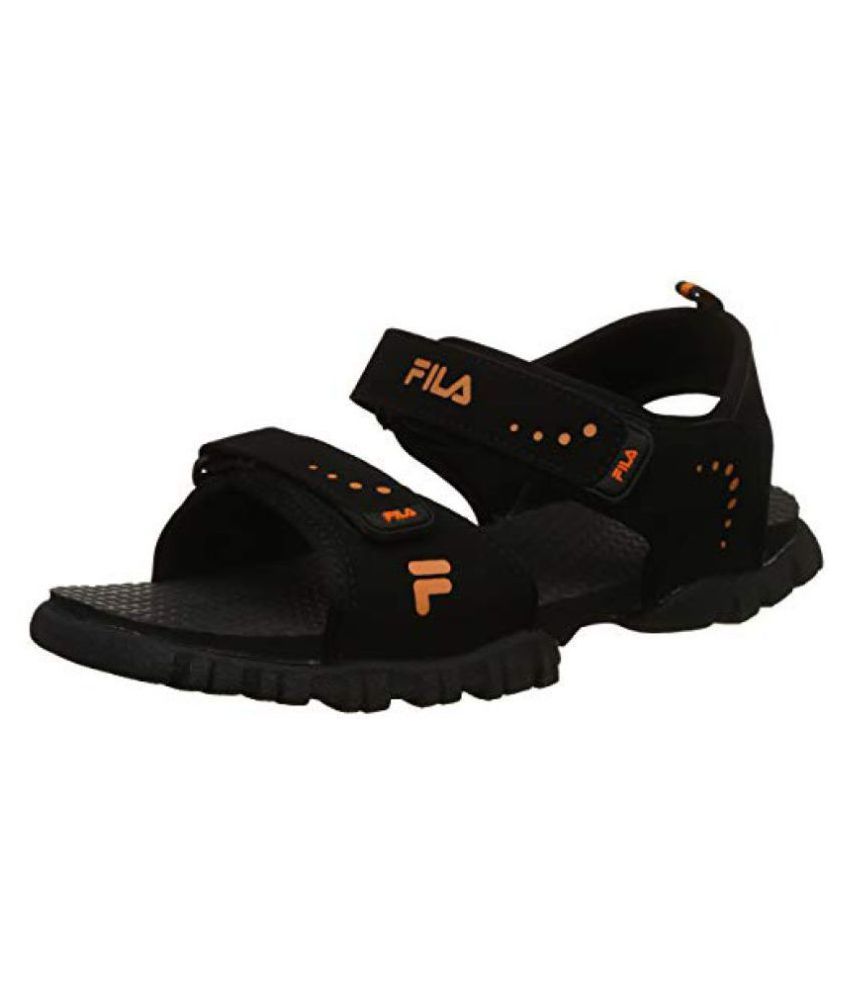 fila black floater sandals