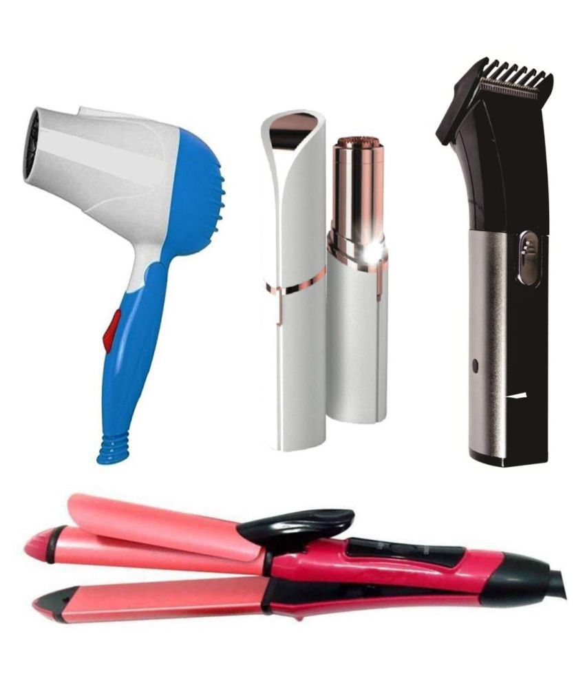 Arzet Combo of Professional Hair Dryer Straightener With Hair Styling  Curler and Beard Trimmer 1107B For Men with Painless Facial Hair Removal  Machine For Women(Battery Included) Price in India - Buy Arzet
