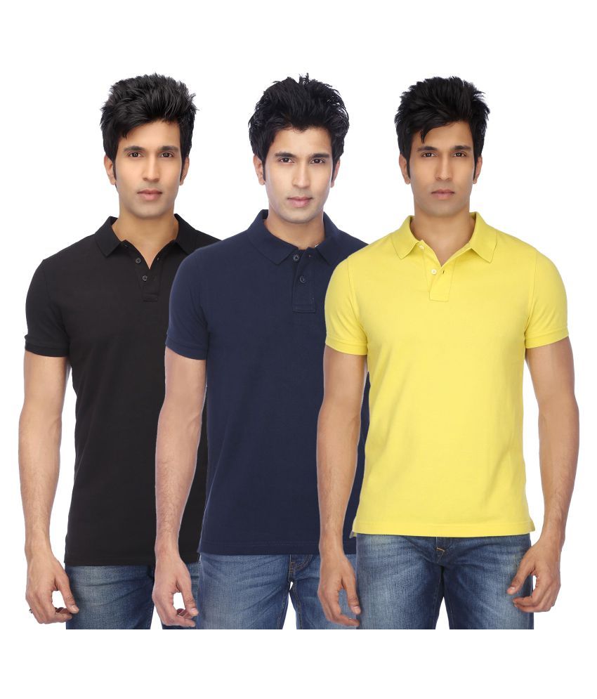     			KETEX Polyester Cotton Multicolor Plain Polo T Shirt