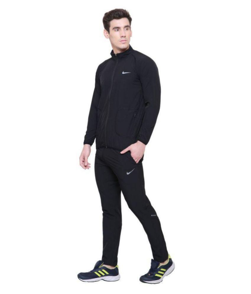 nike black polyester lycra tracksuit