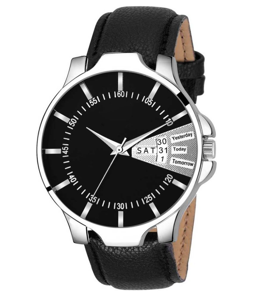 newmen 2023 Day and Date Leather Analog Men's Watch