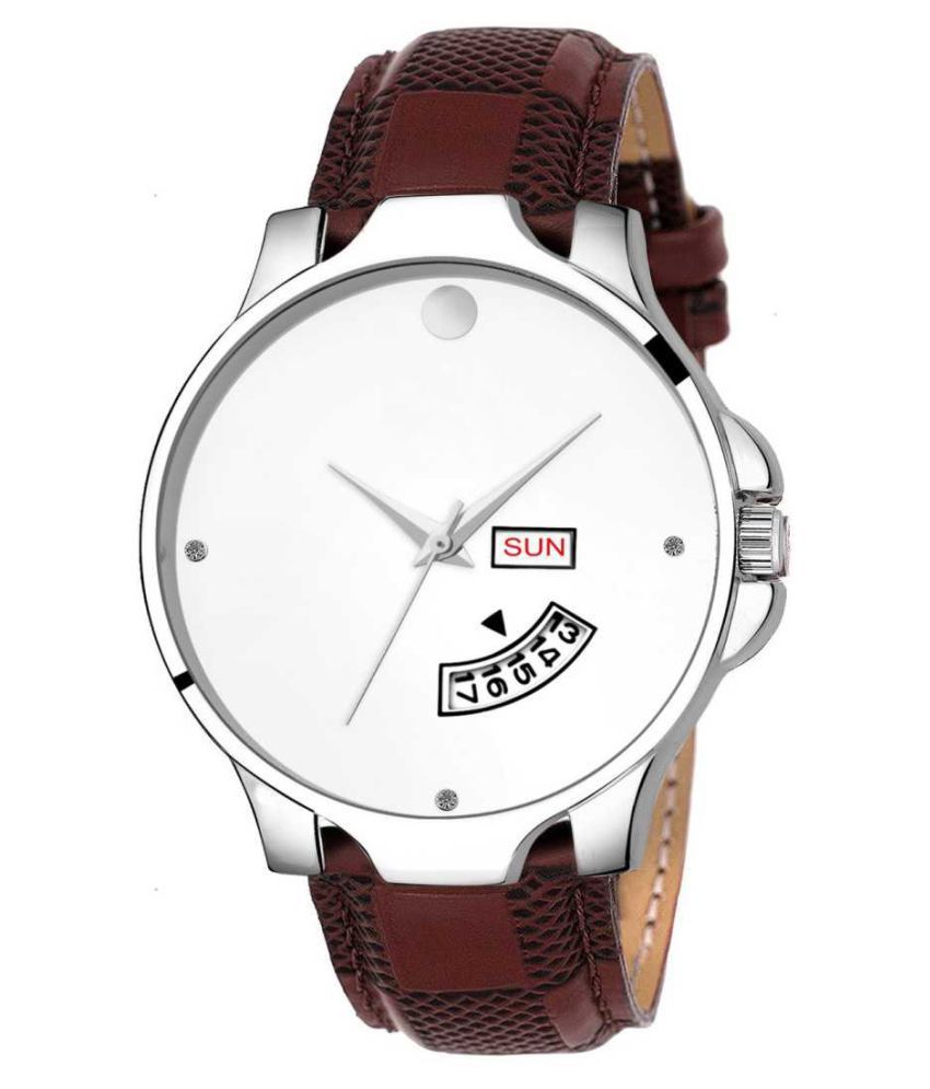 newmen Brown Leather Analog Men's Watch Buy newmen Brown Leather