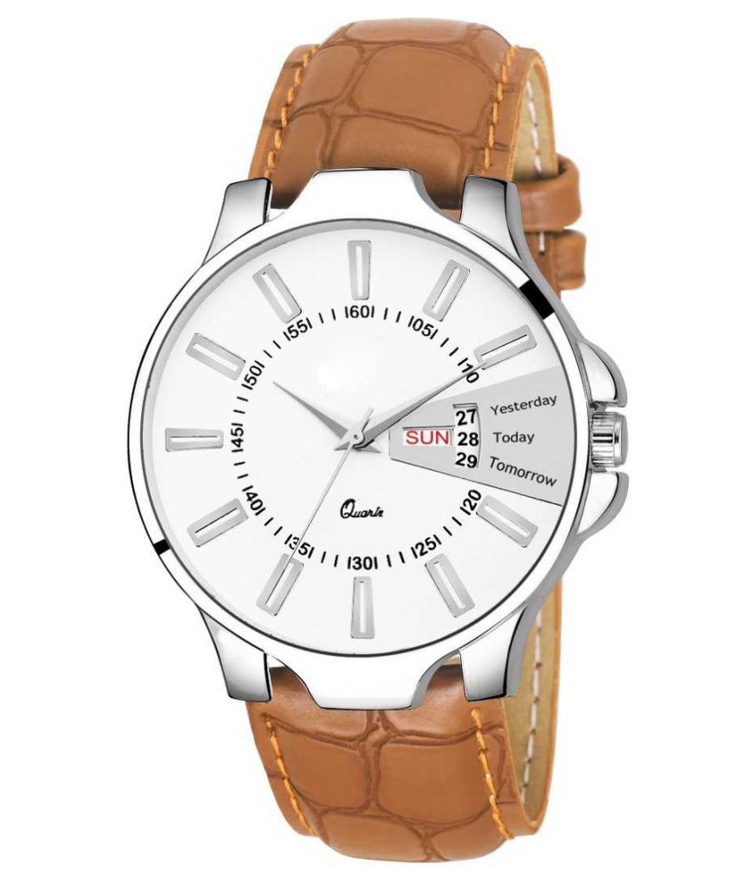     			newmen 2044 Day and Date Leather Analog Men's Watch