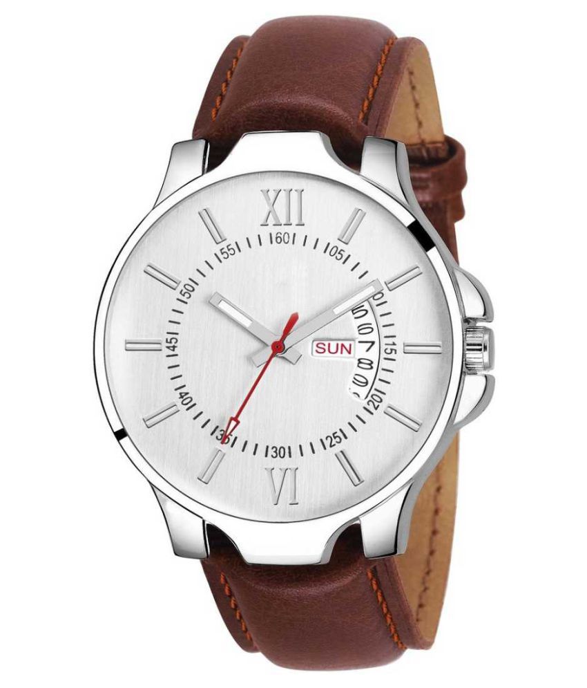     			newmen 2047 Day and Date Leather Analog Men's Watch
