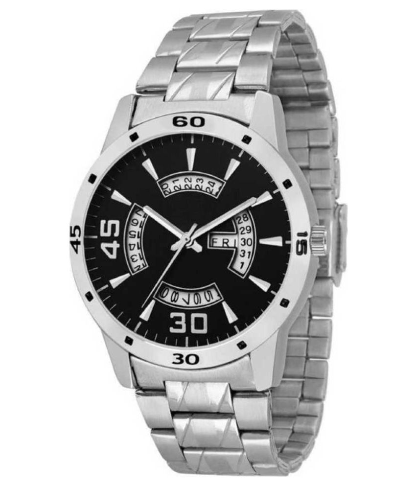     			newmen 2057-BK Day and Date Stainless Steel Analog Men's Watch