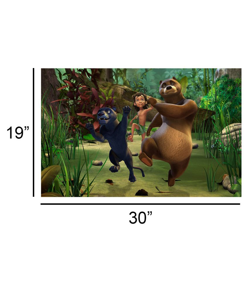 Excel Wall Interiors Jungle Book Cartoon Characters Glow in the Dark  Sticker ( 48 x 76 cms ) - Buy Excel Wall Interiors Jungle Book Cartoon  Characters Glow in the Dark Sticker (