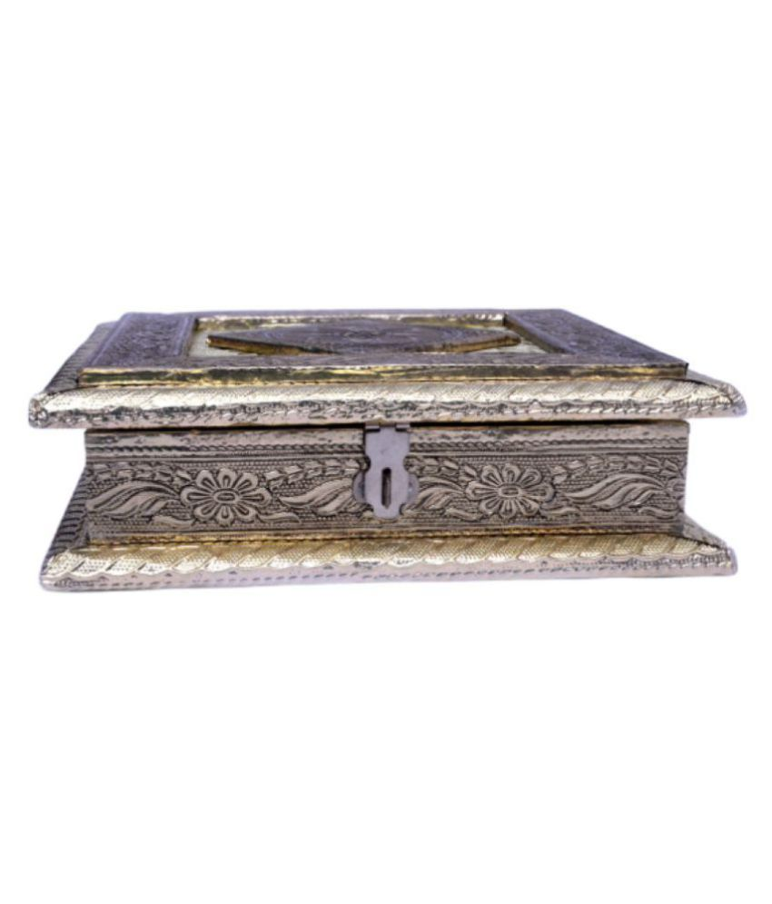 yug mobile Wood Dry Fruit Box,Dry Fruit Decorative Plate Gold Pack of