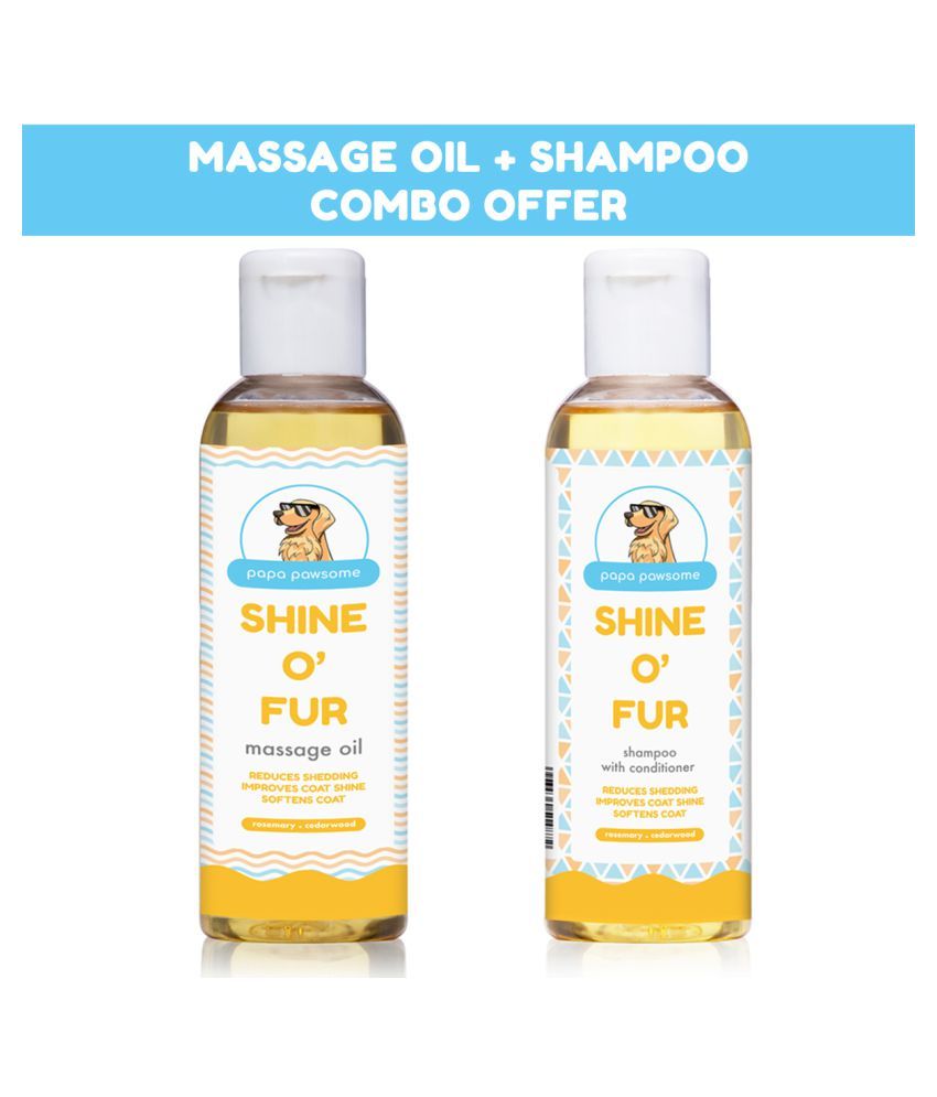 Papa Pawsome Shine O' Fur Massage Oil 250 ml + Shine O' Fur Shampoo