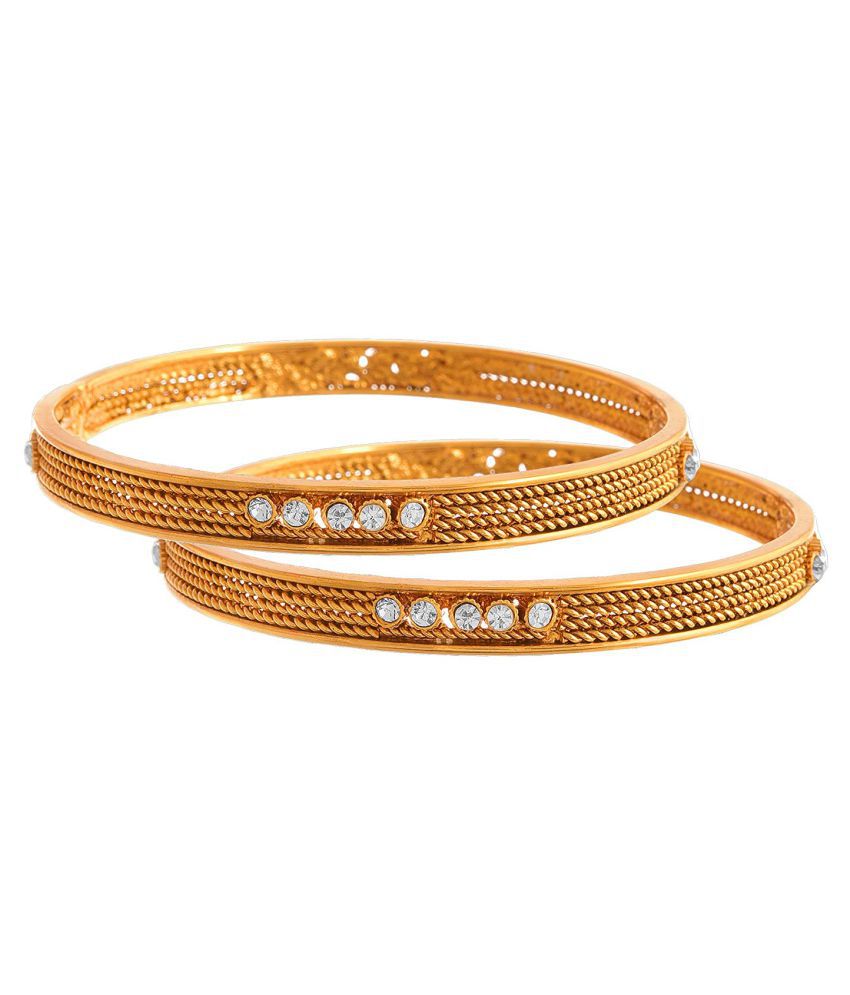    			JFL - Traditional Ethnic One Gram Gold Plated Diamond Designer Bangle for Women & Girls