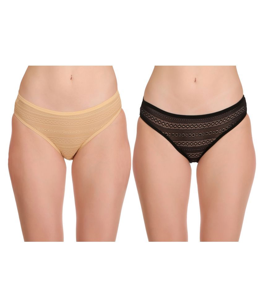     			Selfcare Pack of 2 Net/Mesh Women's Bikini Panties ( Multi Color )