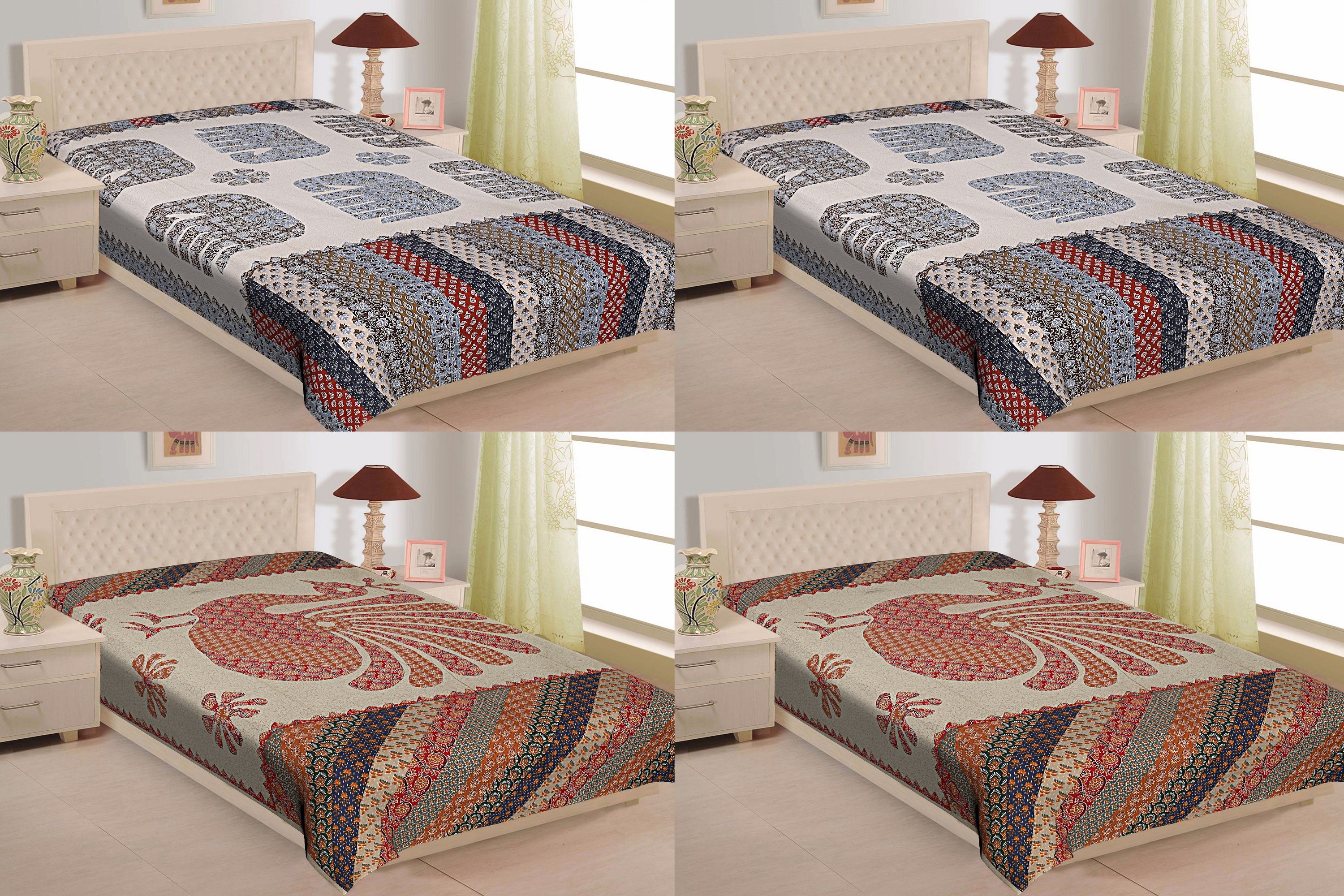 TexStylers Cotton 4 Single Bedsheets Buy TexStylers Cotton 4 Single