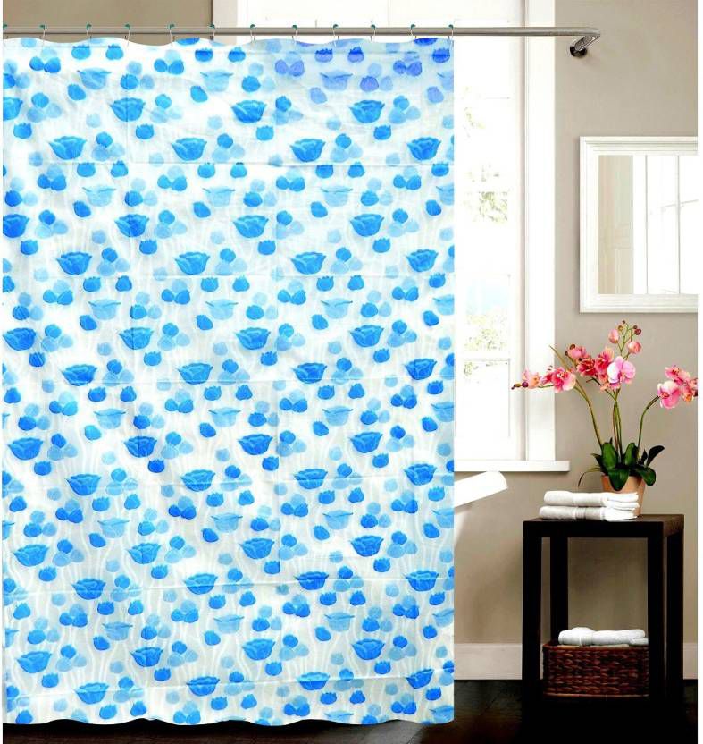     			HOMETALES Set of 1 Shower Curtain Blue Others