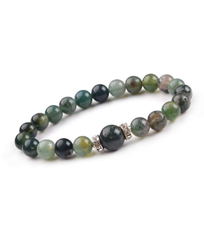 8mm Green Ocean Grass Agate Natural Agate Stone Bracelet: Buy 8mm Green ...