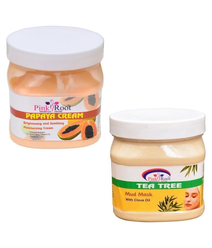 Pink Root PAPAYA CREAM WITH TEA TREE MASK Day Cream 500 ml Pack of 2