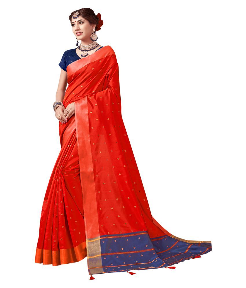     			Pisara Red Bangalore Silk Saree