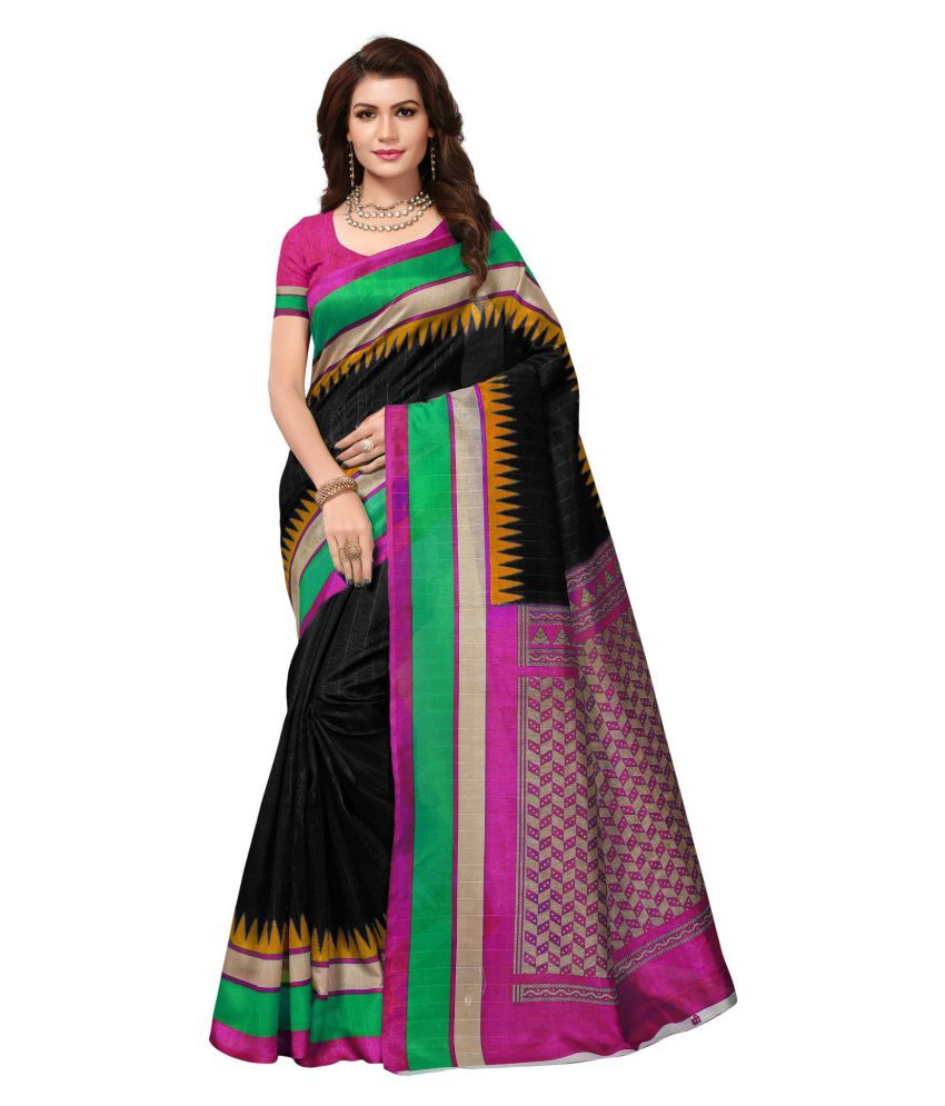 Suman Creation Black Bhagalpuri Silk Saree - Buy Suman Creation Black ...