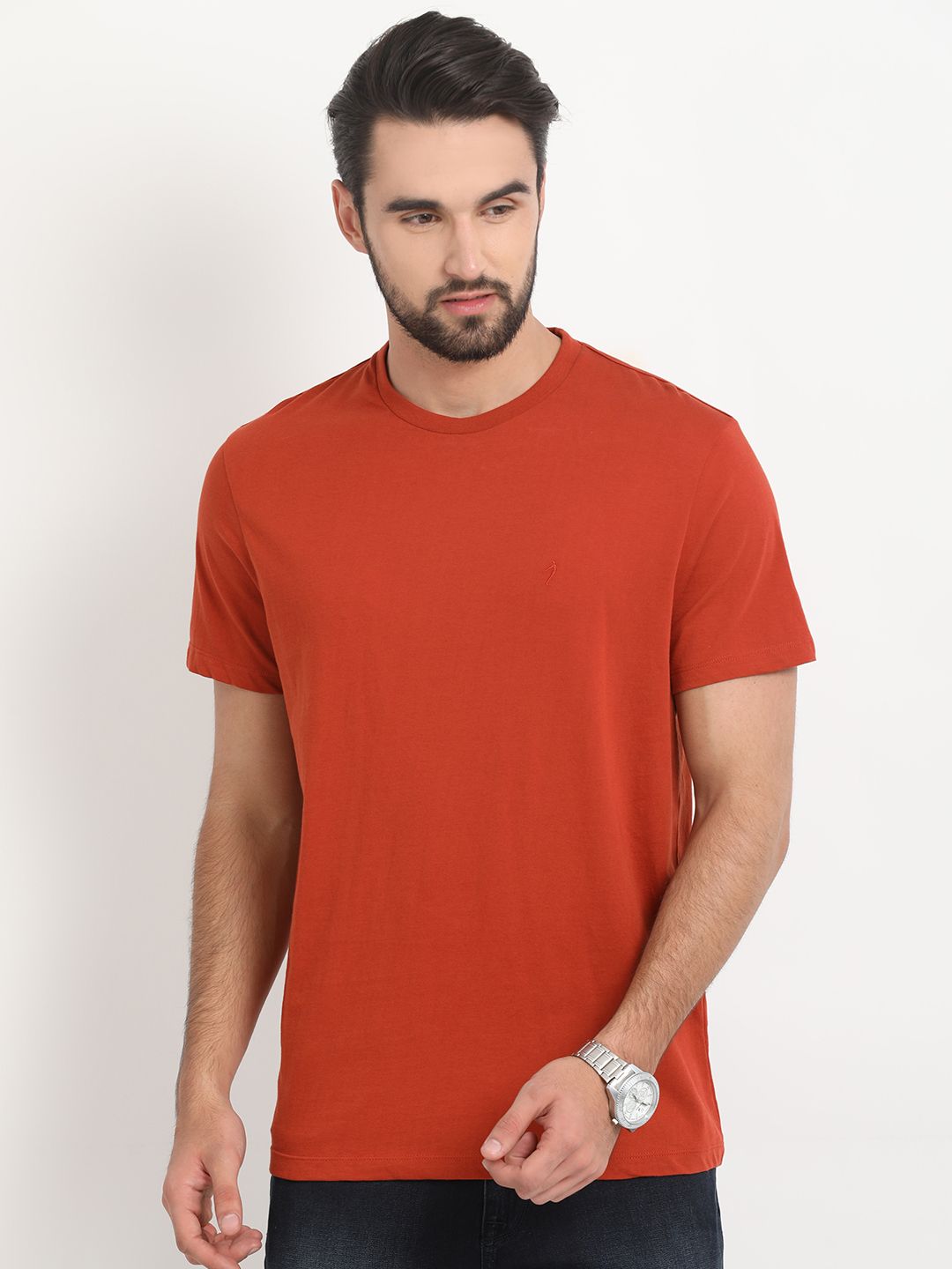 Indian Terrain 100 Percent Cotton Red Solids T Shirt Buy Indian 