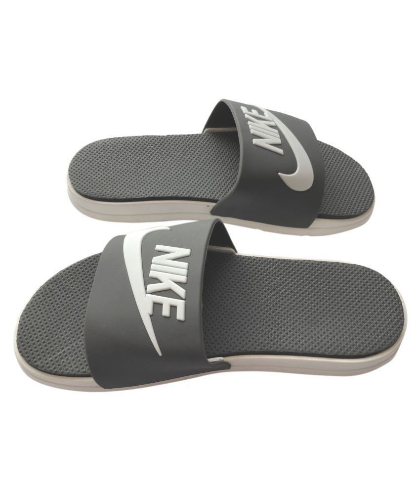 nike grey flip flops