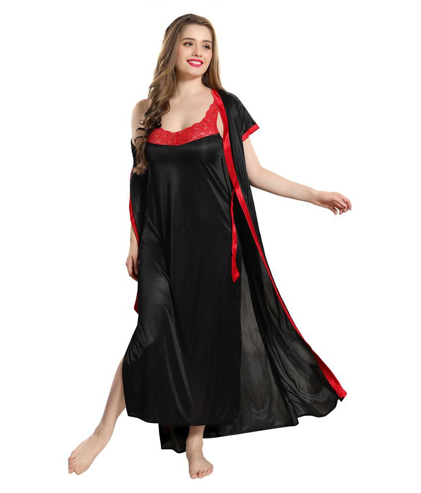 Buy Av2 Satin Nighty And Night Gowns Black Online At Best Prices In 