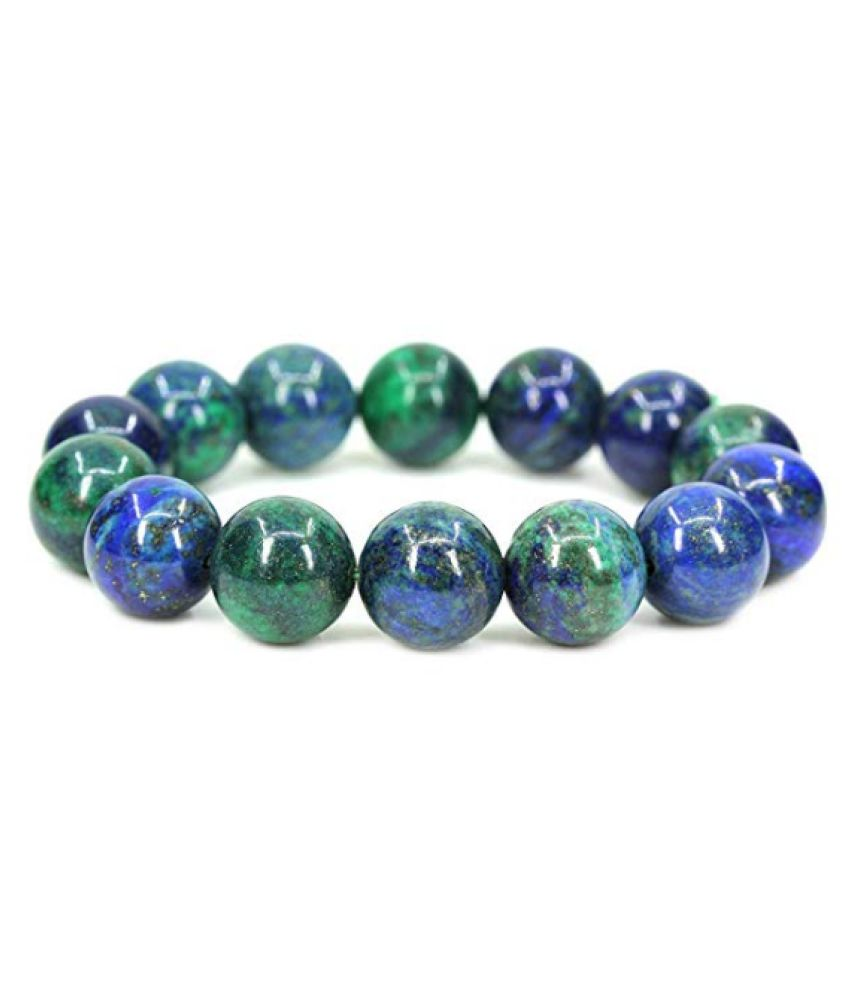 10mm Blue & Green Chrysocolla Natural Agate Stone Bracelet: Buy 10mm ...