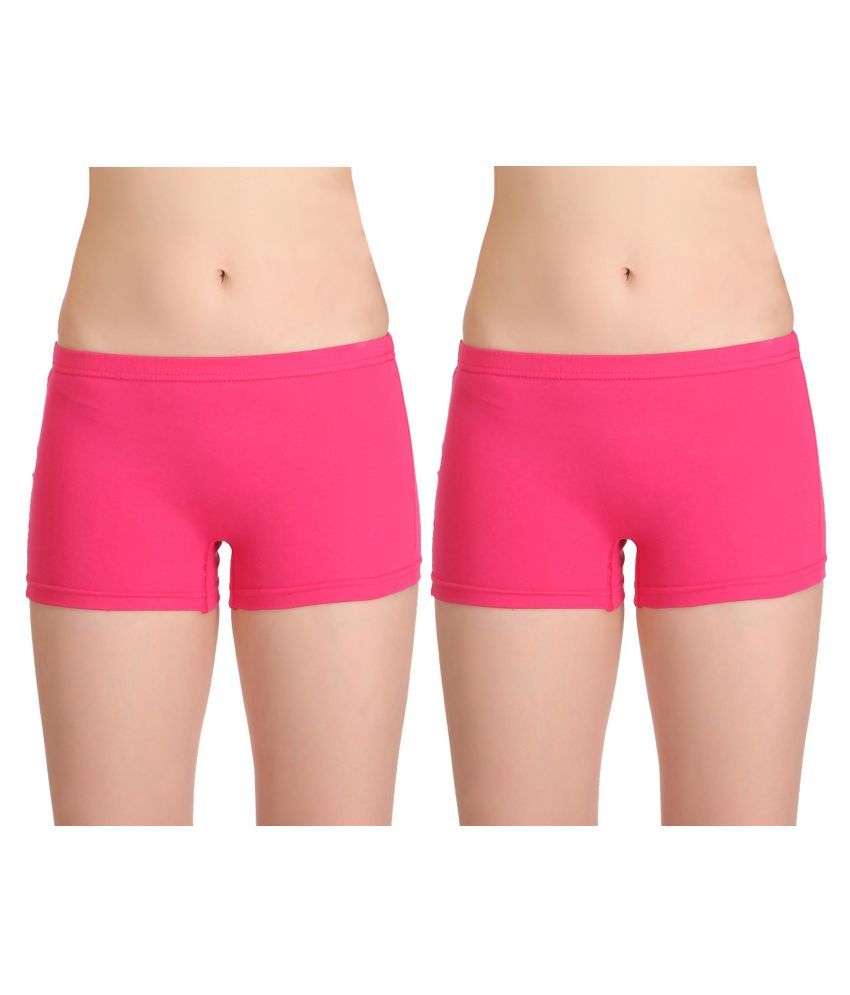     			Selfcare Pack of 2 Cotton Women's Boy Shorts ( Pink )