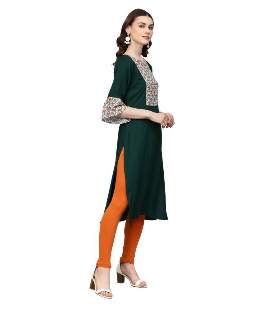 green rayon kurti