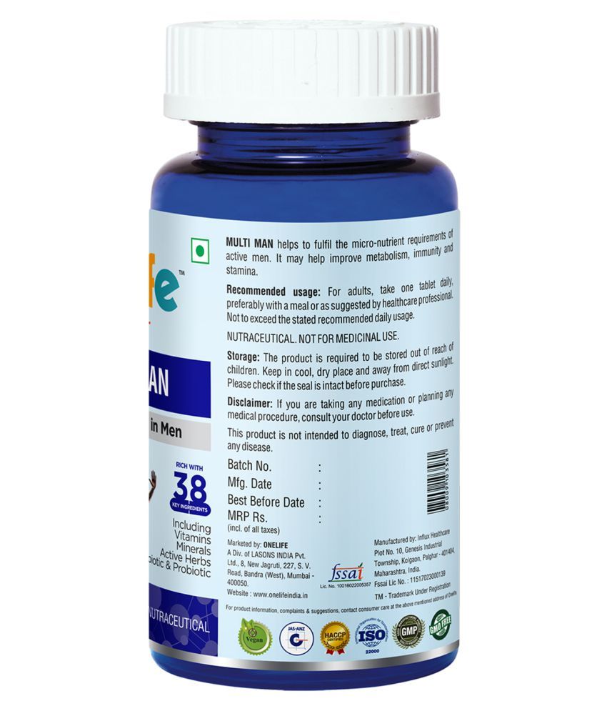 OneLife MULTI MAN Multivitamins for men Tablets 60 mg Buy OneLife