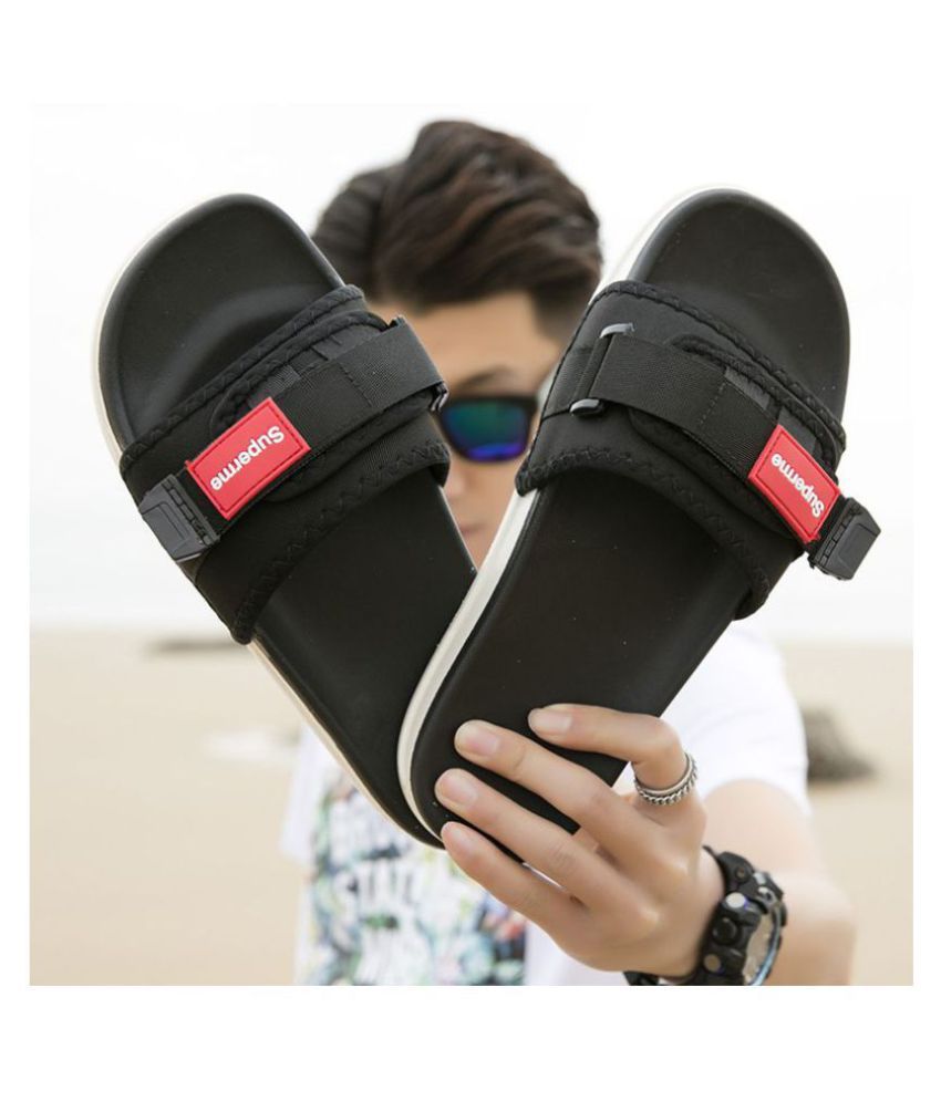 Supreme Flip Flop Black Slide Flip flop - Buy Supreme Flip Flop Black ...