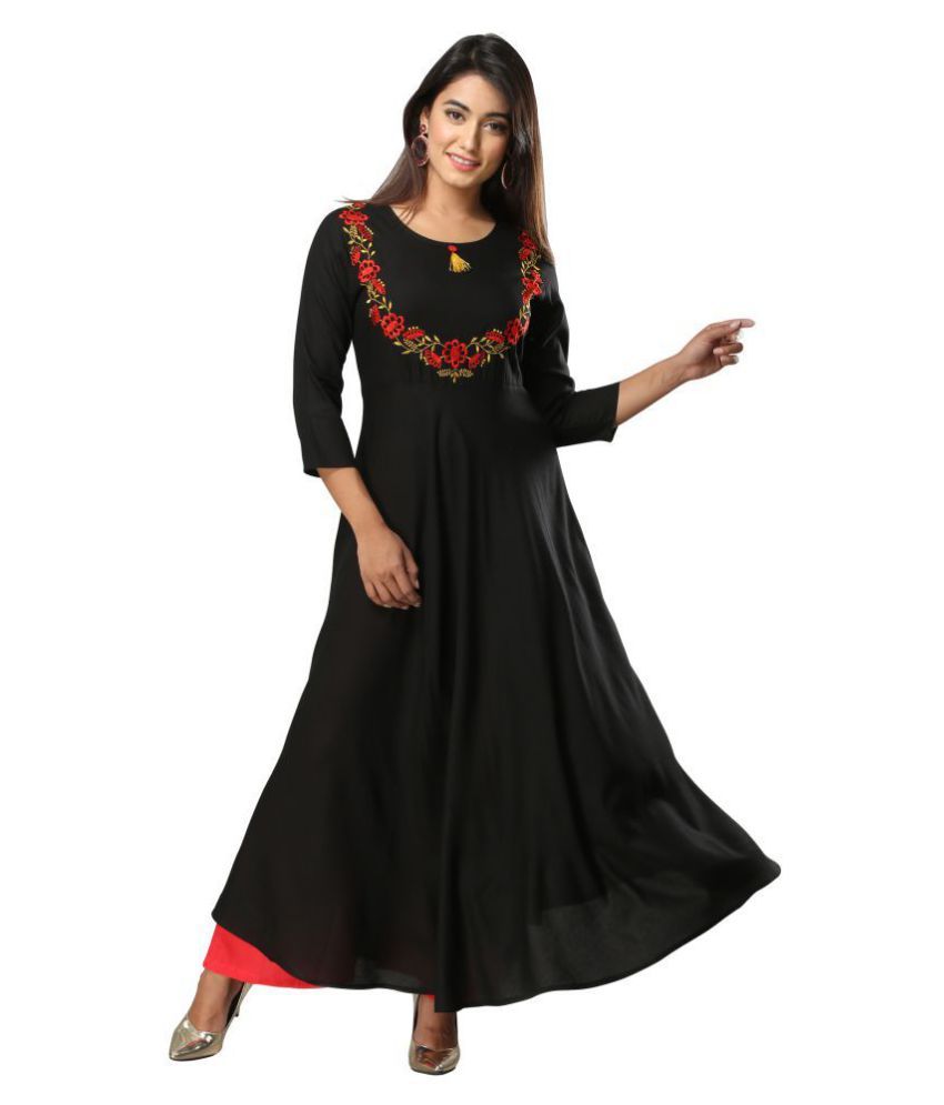 black full sleeve anarkali