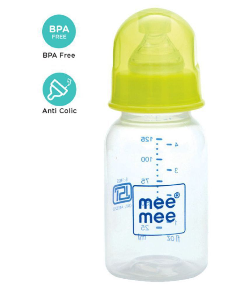 Mee Mee 125ml Eazy Flo Premium Baby Feeding Bottle (Green)