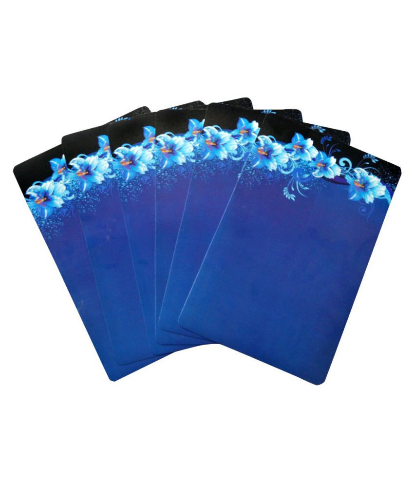     			Set of 6 PVC Blue Fridge Mats