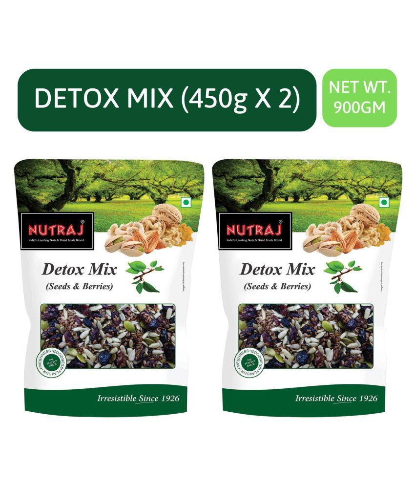 Nutraj Detox Mix 900g (2 X 450g) (Mix of Pumpkin Seeds, Sunflowers Seeds, Flax Seeds, Dried Cranberries & Blueberries)