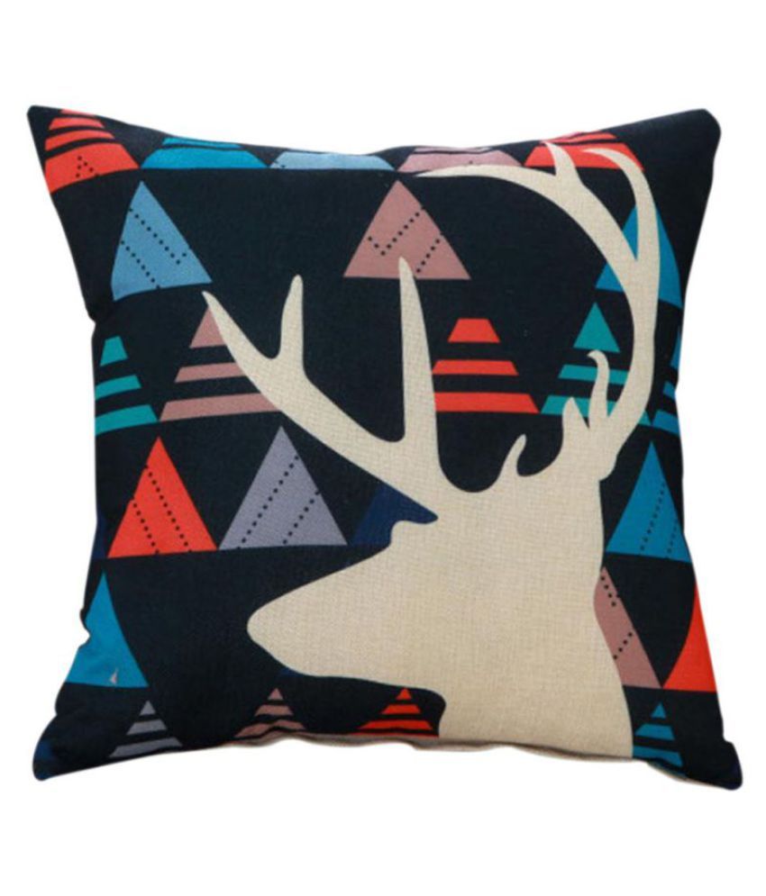 Deer Printed Cotton Pillowcase Retro Textile Art Crafts Sofa Car
