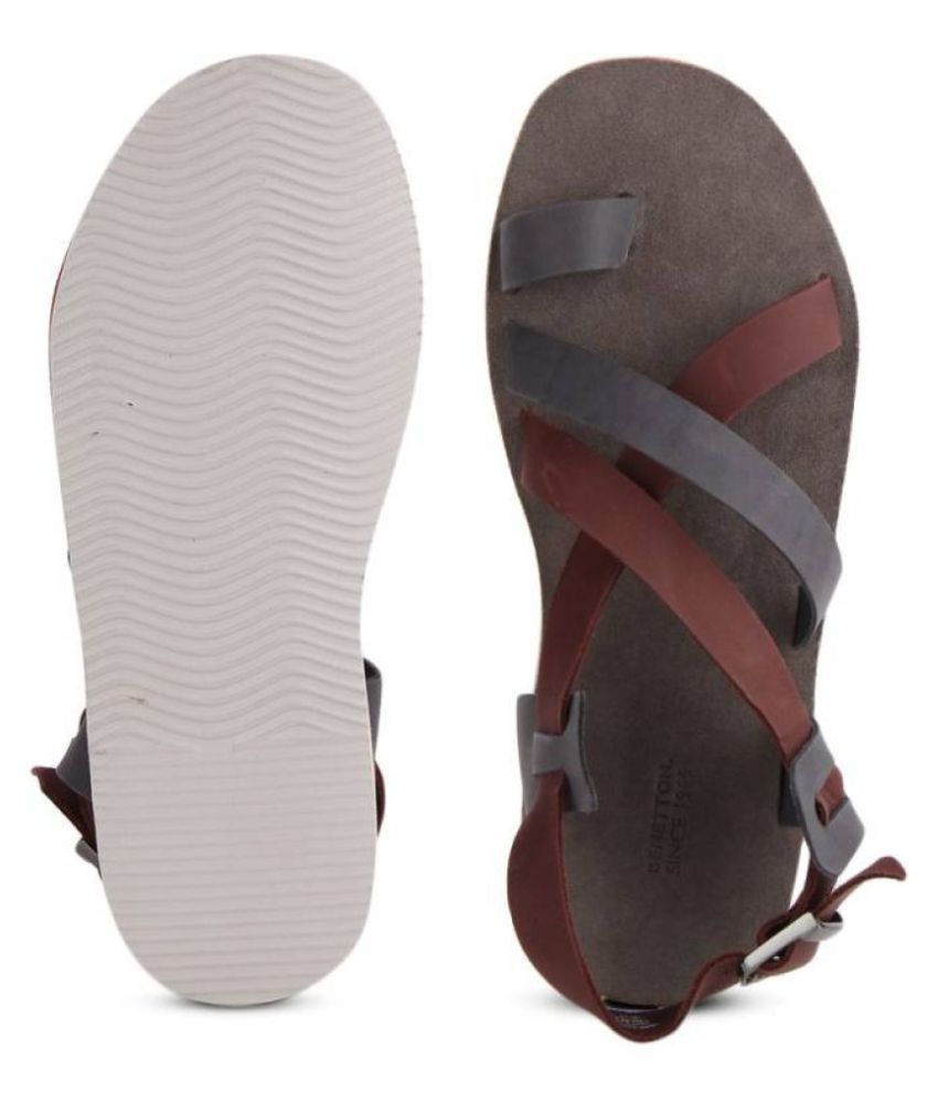 united colors of benetton men's leather sandals and floaters
