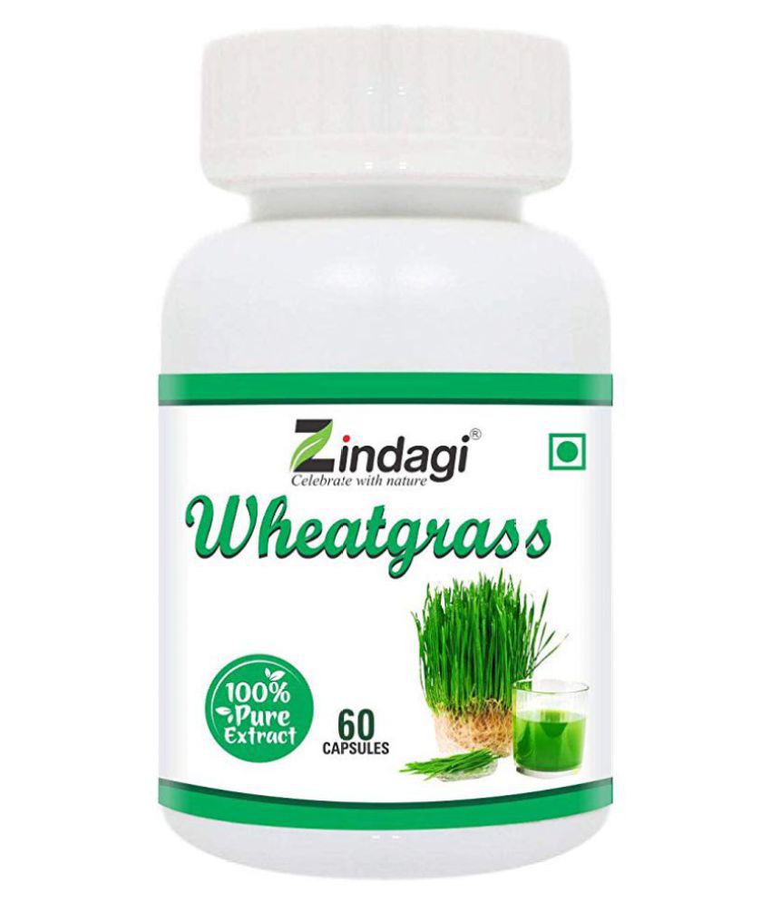     			Zindagi Wheatgrass Capsules - Health Supplement - Antioxidant For Healthy Body - Wheatgrass Extract Capsules 60 gm Capsule