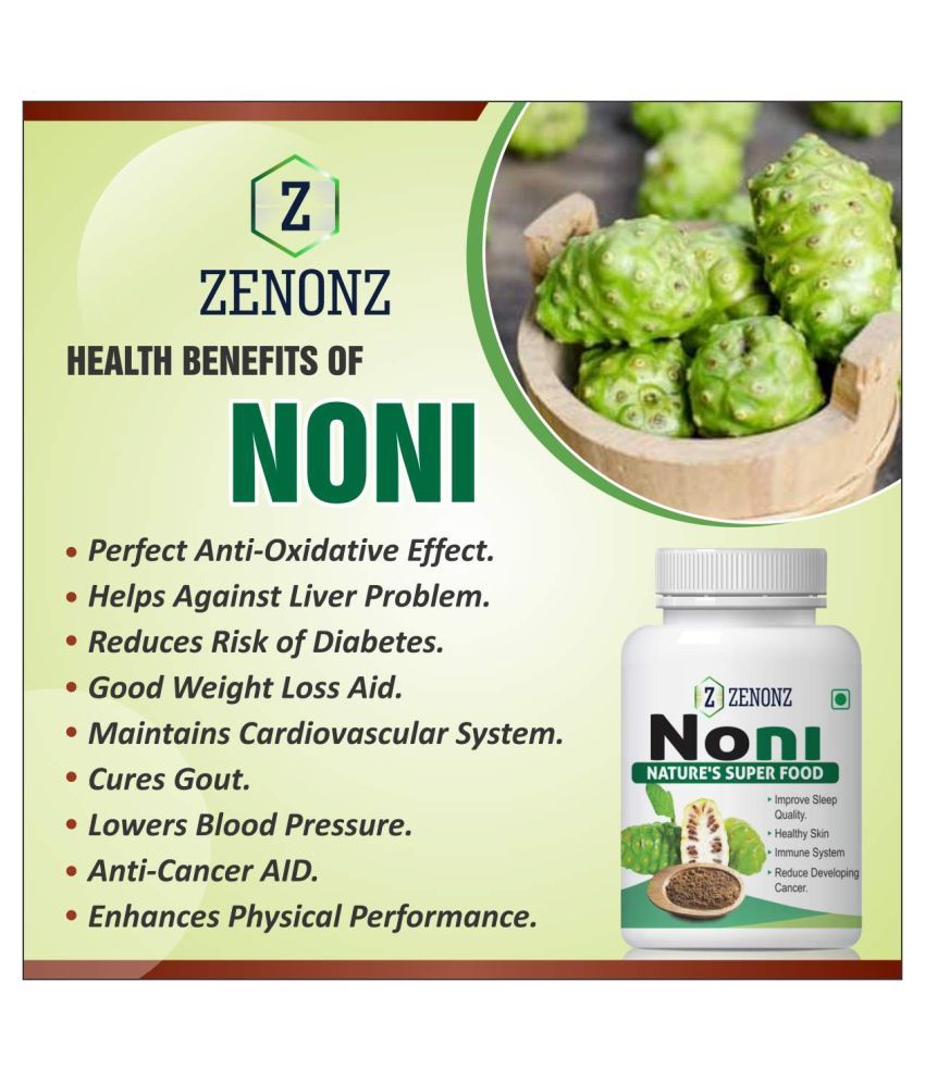 zenonz Noni healthy skin & hair,relieves pain. Capsule 500 mg Pack of 3