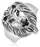 Asmitta Excellent Lion Shape Silver Plated Finger Ring For Men