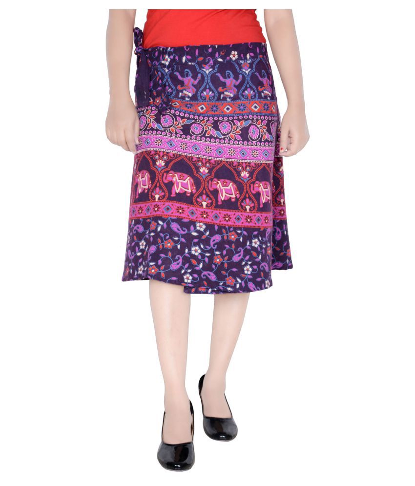 Sttoffa Cotton Wrap Skirt - Purple